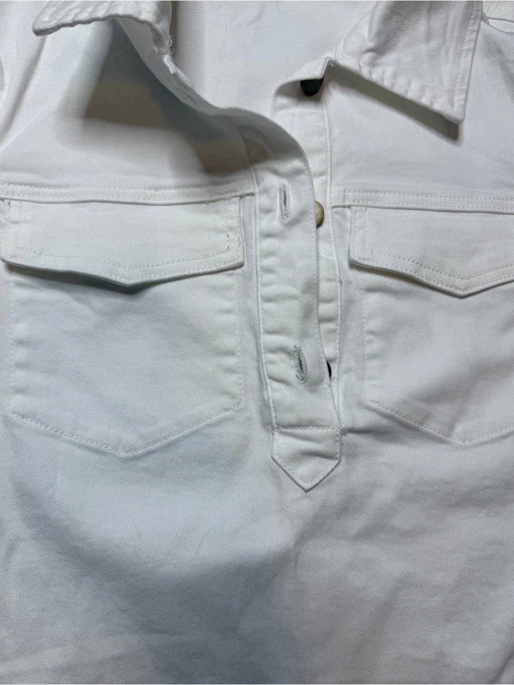 NWT White Denim Inspired Shirt Dress XL Collared A-Line Mini Dress - Picture 3 of 5